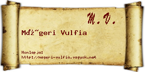 Mágeri Vulfia névjegykártya